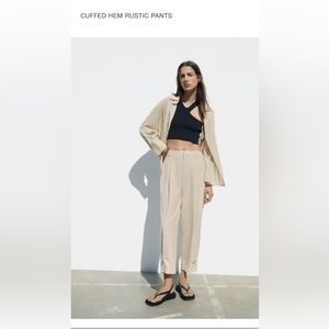 Zara Cuffed Hem Rustic Pants